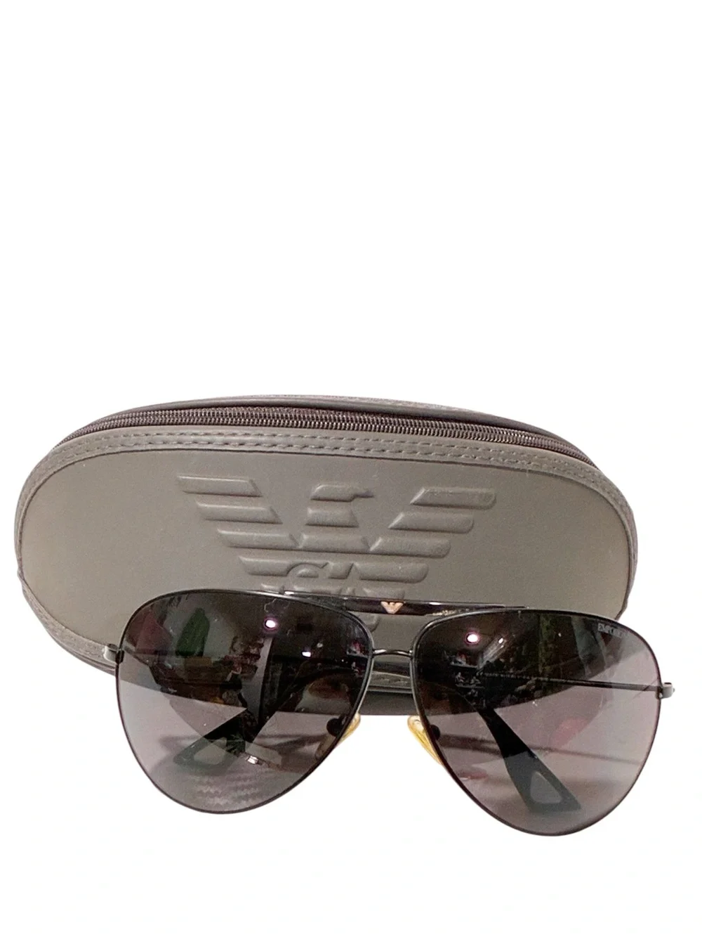 EMPORIO Armani Men’s Black Aviator Sunglasses